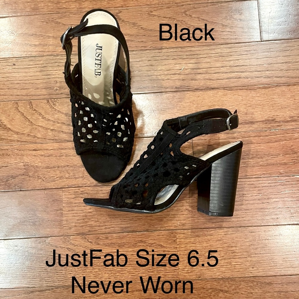 Black JustFab Heels. Size 6.5